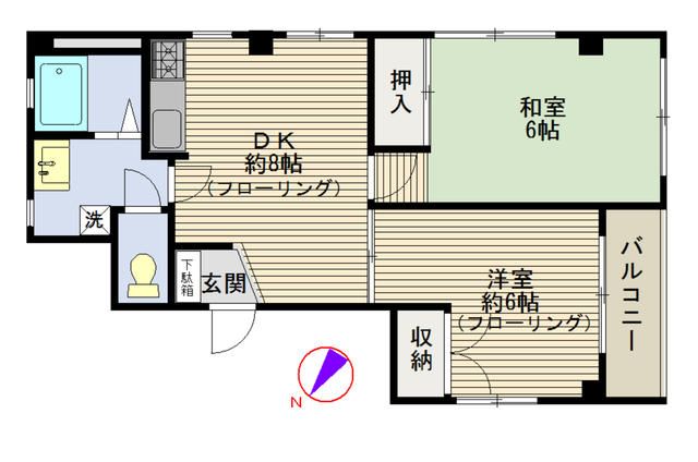 ＪＲ山手線 駒込駅 徒歩10分 4階建 築33年の間取り写真