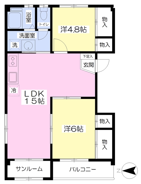 七ツ星ハイツの間取り