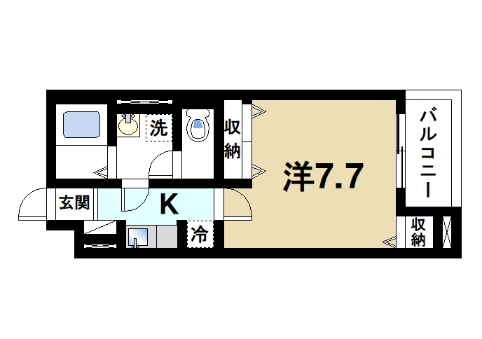 天理市川原城町のマンションの間取り