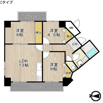 グランブルー宿屋町の間取り