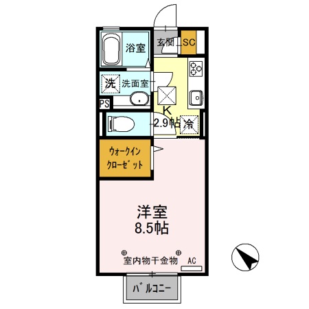 Ｄ-ｒｏｏｍ思川ジョーヌ Ｉの間取り