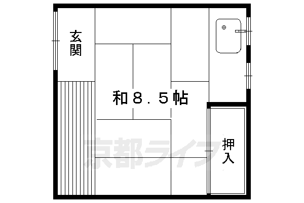 京都市左京区吉田下大路町のアパートの間取り