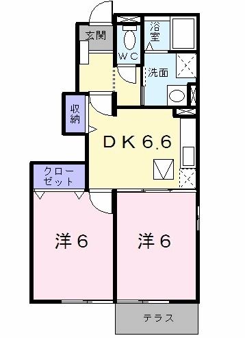 揖斐郡大野町大字稲畑のアパートの間取り