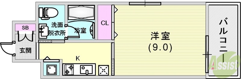 エステムコートみなと元町THE FIRSTの間取り