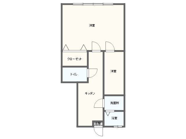 久留米市草野町草野のアパートの間取り