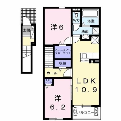 行橋市行事のアパートの間取り