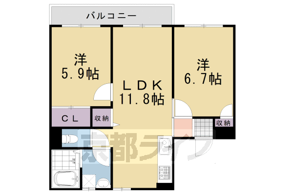 カジュアンＢの間取り