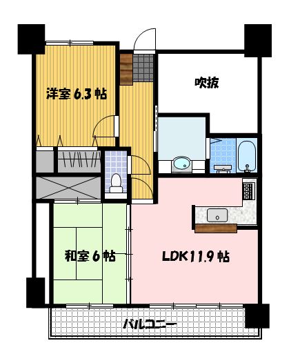 長崎市西坂町のマンションの間取り