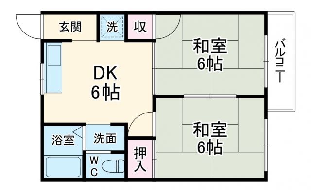 春日井市月見町のアパートの間取り