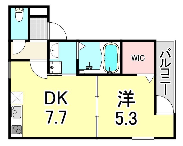 尼崎市杭瀬北新町のアパートの間取り