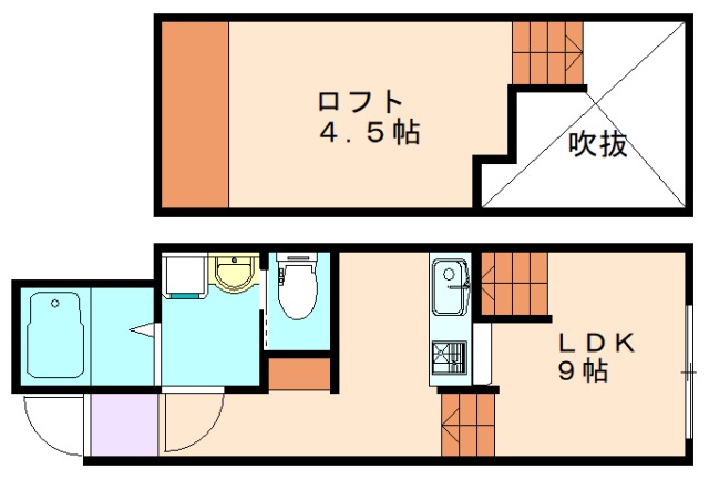 飯塚市菰田西のアパートの間取り