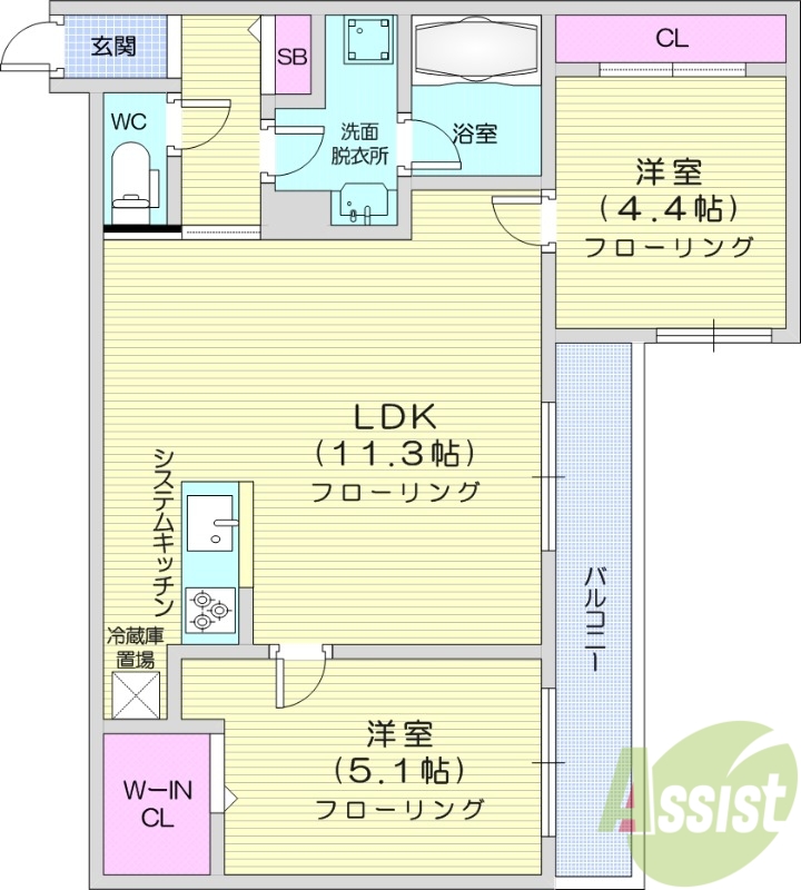 S-RESIDENCE北円山alesiaの間取り