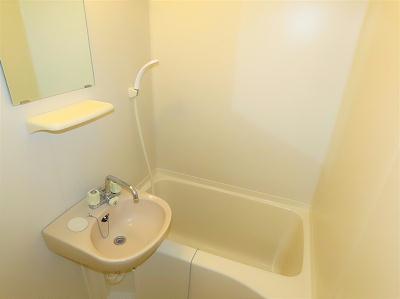 バス・シャワールーム　洗面台とユニット式のお風呂です