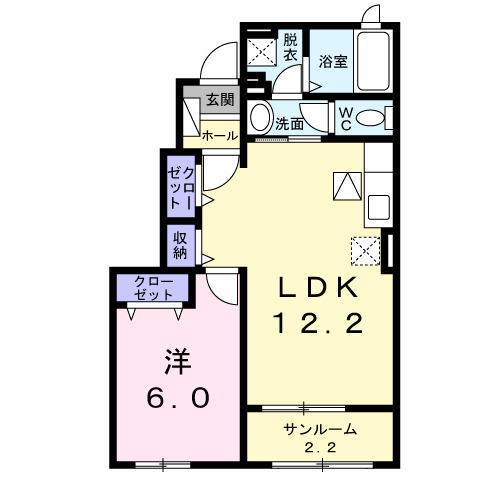 由利本荘市薬師堂のアパートの間取り