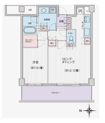 港区海岸のマンションの間取り