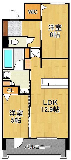 北九州市小倉北区砂津のマンションの間取り