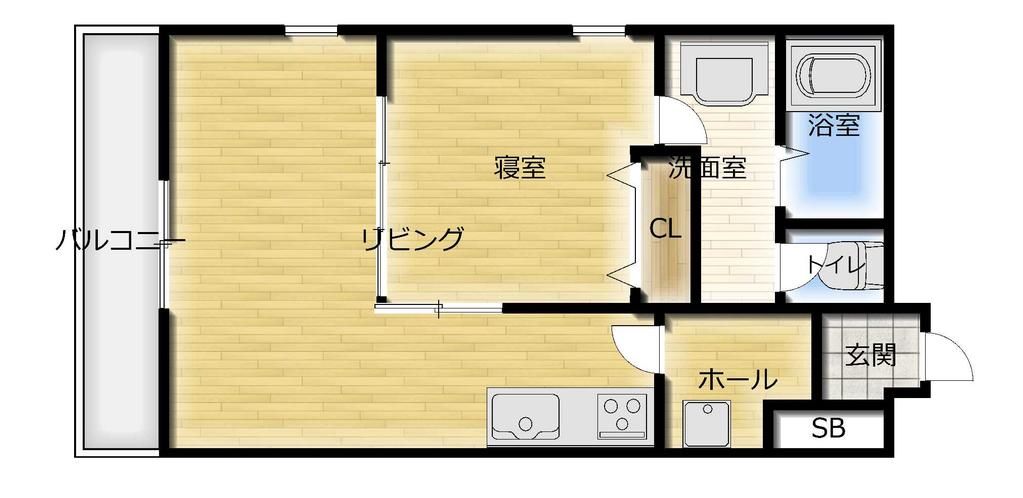 枚方市岡南町のマンションの間取り