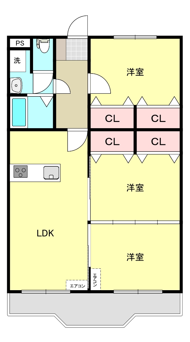 新白河リバーサイドIの間取り