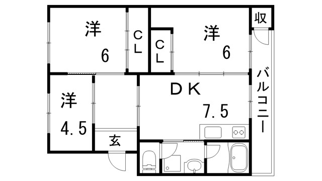 須磨一ノ谷グリーンハイツG棟の間取り