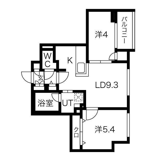 札幌市北区北十七条西のマンションの間取り