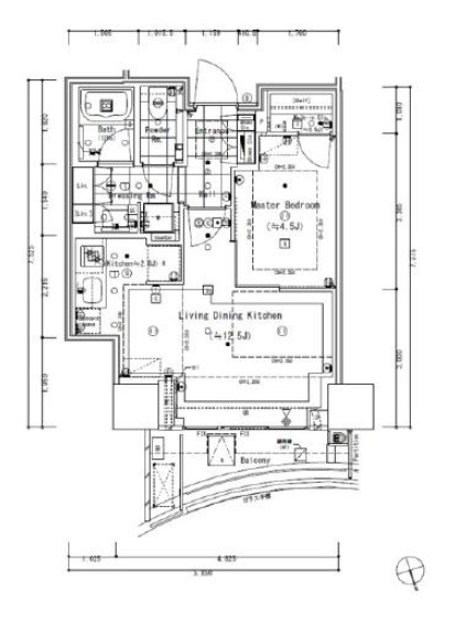 渋谷区千駄ヶ谷のマンションの間取り