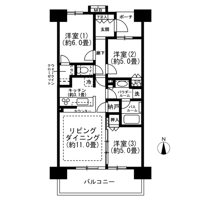 アクラス4号棟の間取り