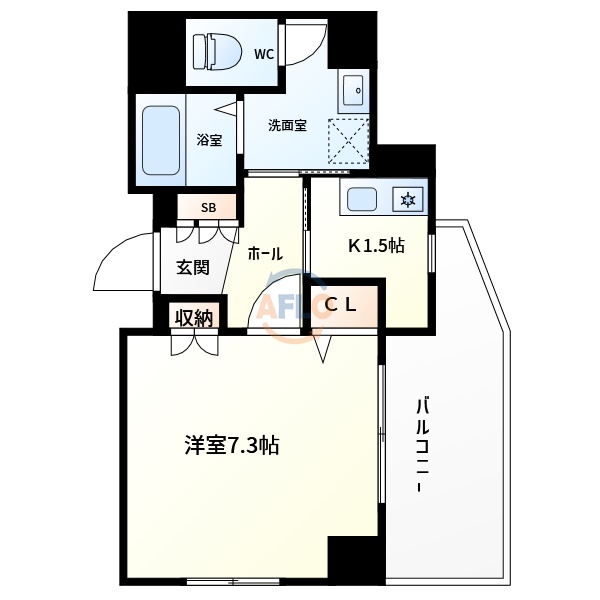 大阪市住吉区我孫子東のマンションの間取り