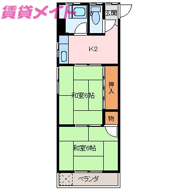 伊勢市御薗町高向のアパートの間取り