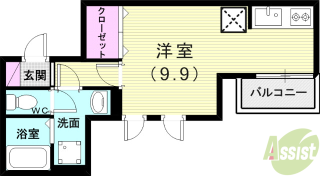 神戸市西区前開南町のアパートの間取り