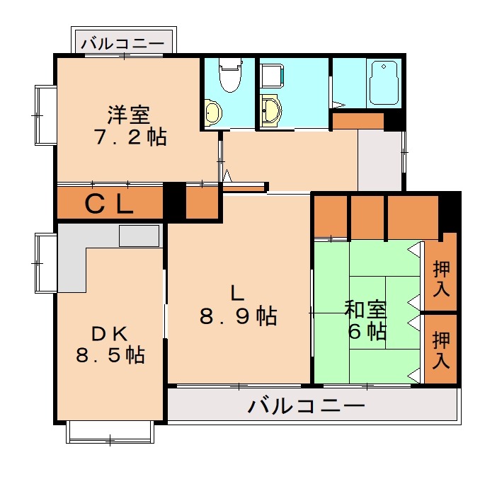 糟屋郡志免町別府のマンションの間取り