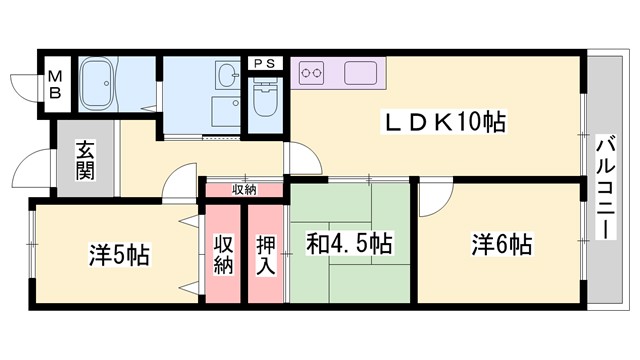 赤穂駅北ハイツの間取り