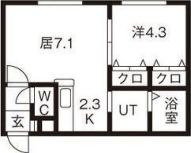 札幌市東区北十一条東のマンションの間取り