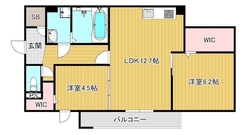 柏原市古町のアパートの間取り