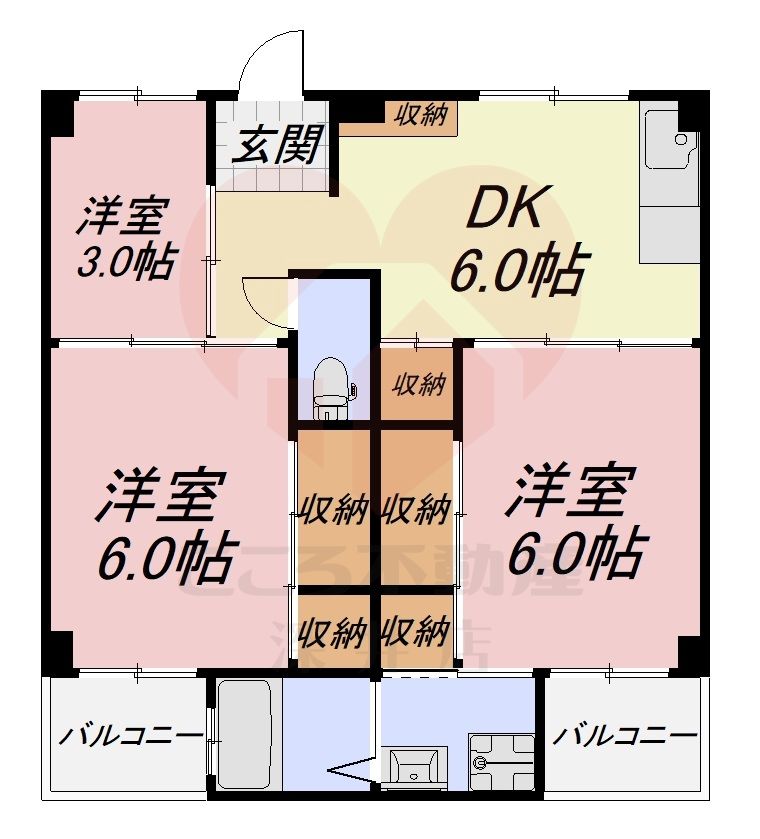 和泉市伏屋町のマンションの間取り