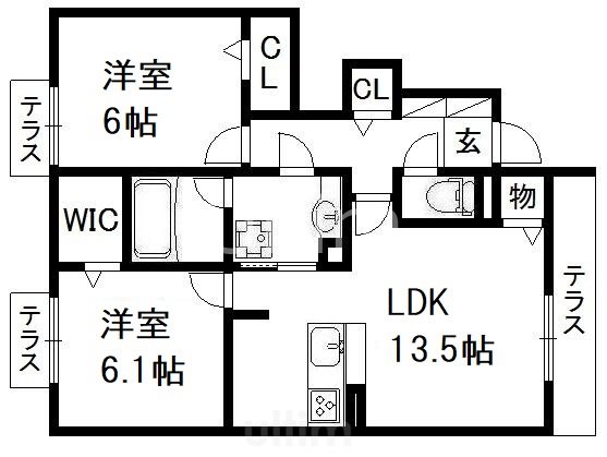 【ヴェルデ桃山御陵の間取り】