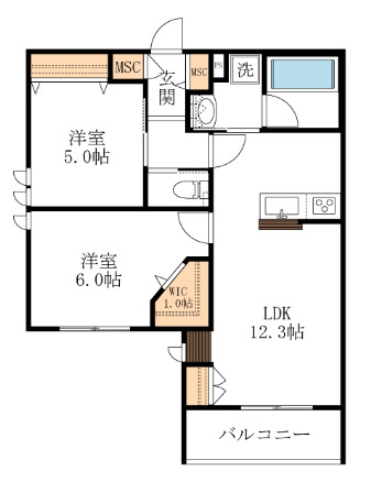 （仮称）三郷市早稲田２丁目メゾンの間取り