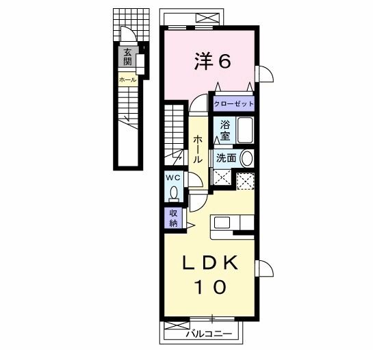 北九州市小倉南区田原のアパートの間取り