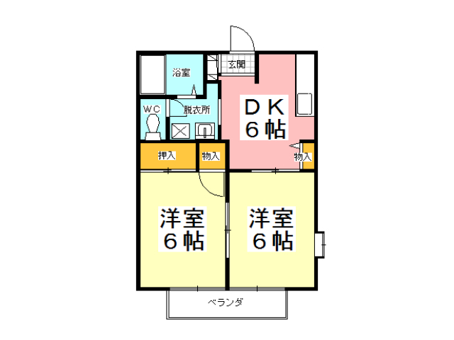 山形市西田のアパートの間取り