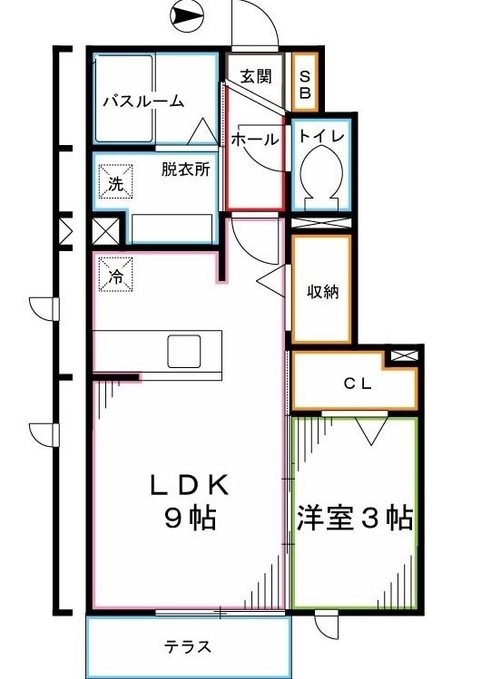 国立市東のアパートの間取り