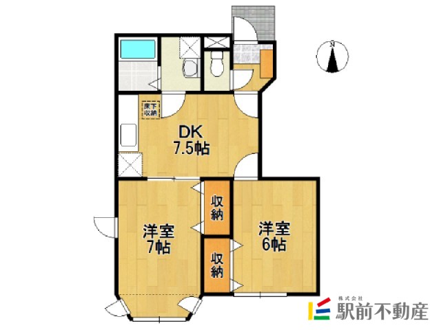 鳥栖市弥生が丘のアパートの間取り