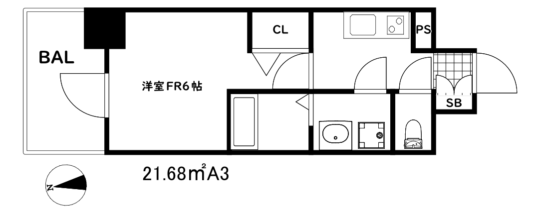 エスリード神戸兵庫駅ミッドポートの間取り