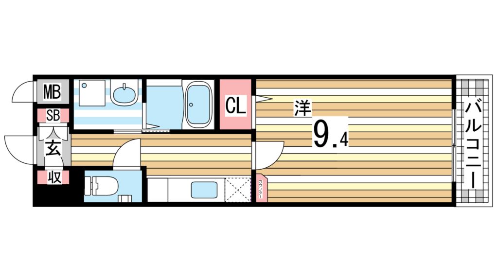 神戸市須磨区車のマンションの間取り