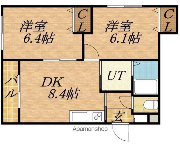 ＪＲ函館本線 厚別駅 徒歩5分 4階建 築34年の間取り写真