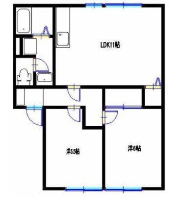 【姫路市下手野のアパートの間取り】