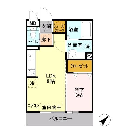 前橋市古市町のアパートの間取り