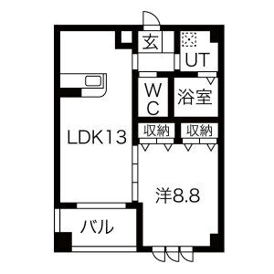 エスライフ浄水駅前　南館の間取り