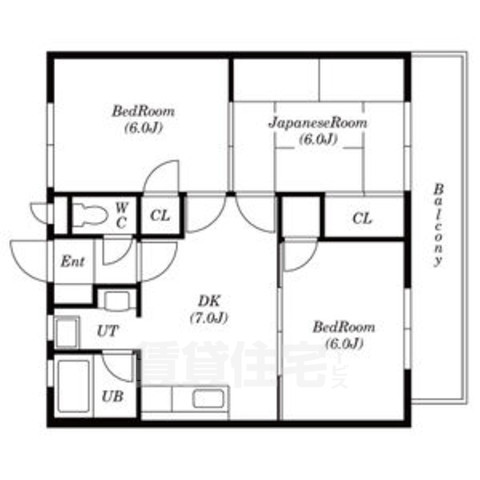 名古屋市昭和区川名町のマンションの間取り