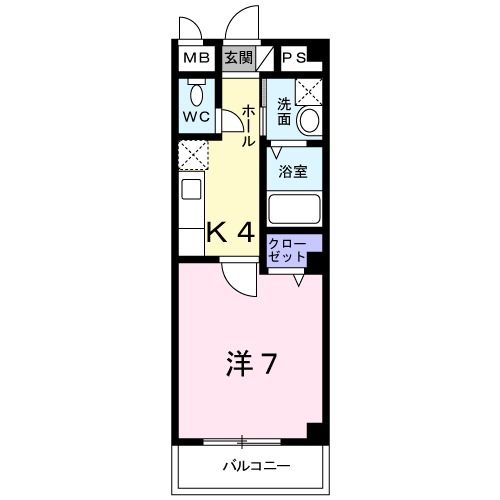 京都市左京区岩倉幡枝町のアパートの間取り