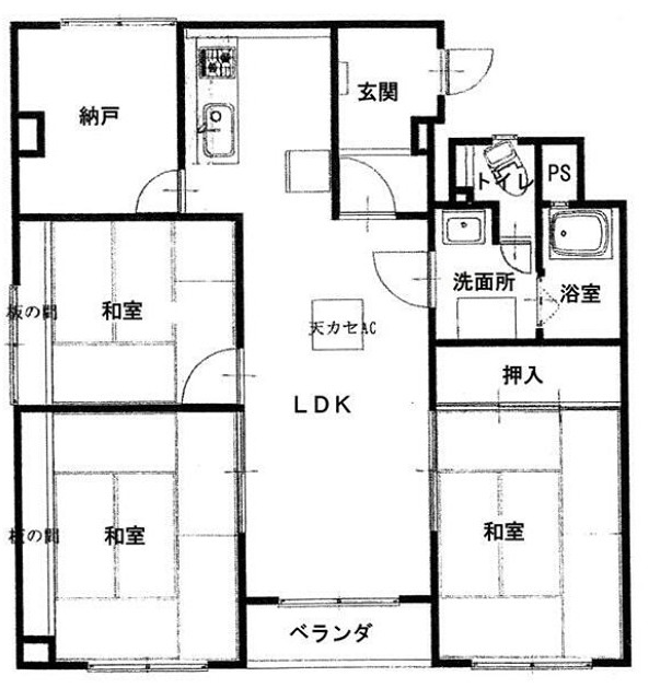 姫路市米田町のマンションの間取り