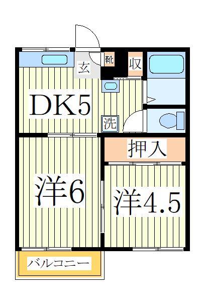 我孫子市天王台のアパートの間取り